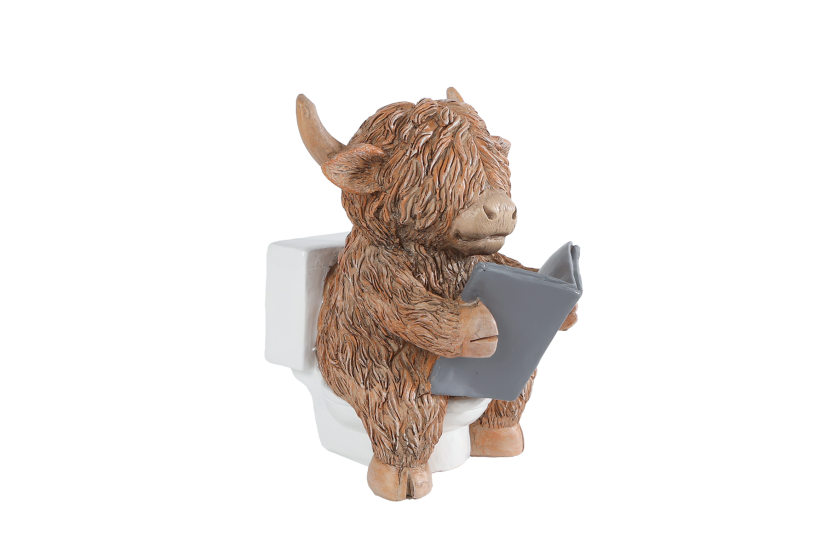 Sculptuur Highlander toilet bruin 10x6x11cm