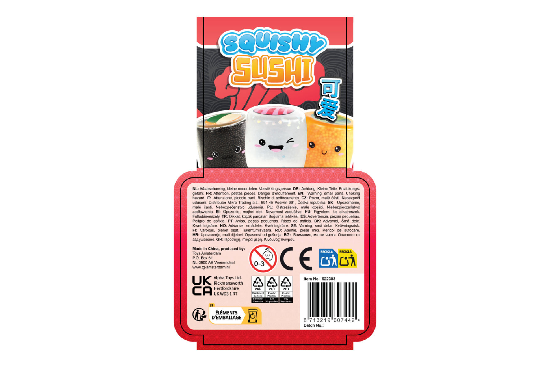 Take Away Kawaii squishy sushi 3-pack 7cm