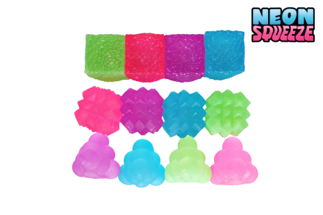Neon Sugar Squeeze bubble shapes 4 kleuren 3ass 5cm