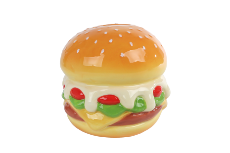 Spaarpot Snacks/Saus aardewerk 12x16x5cm 4 assorti