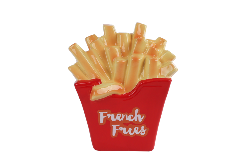 Spaarpot Snacks/Saus aardewerk 12x16x5cm 4 assorti