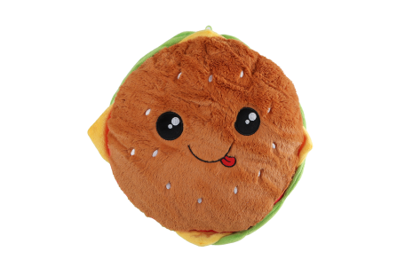 Fluffy Menu hamburger/pizza pluche 30-38cm 2 assorti