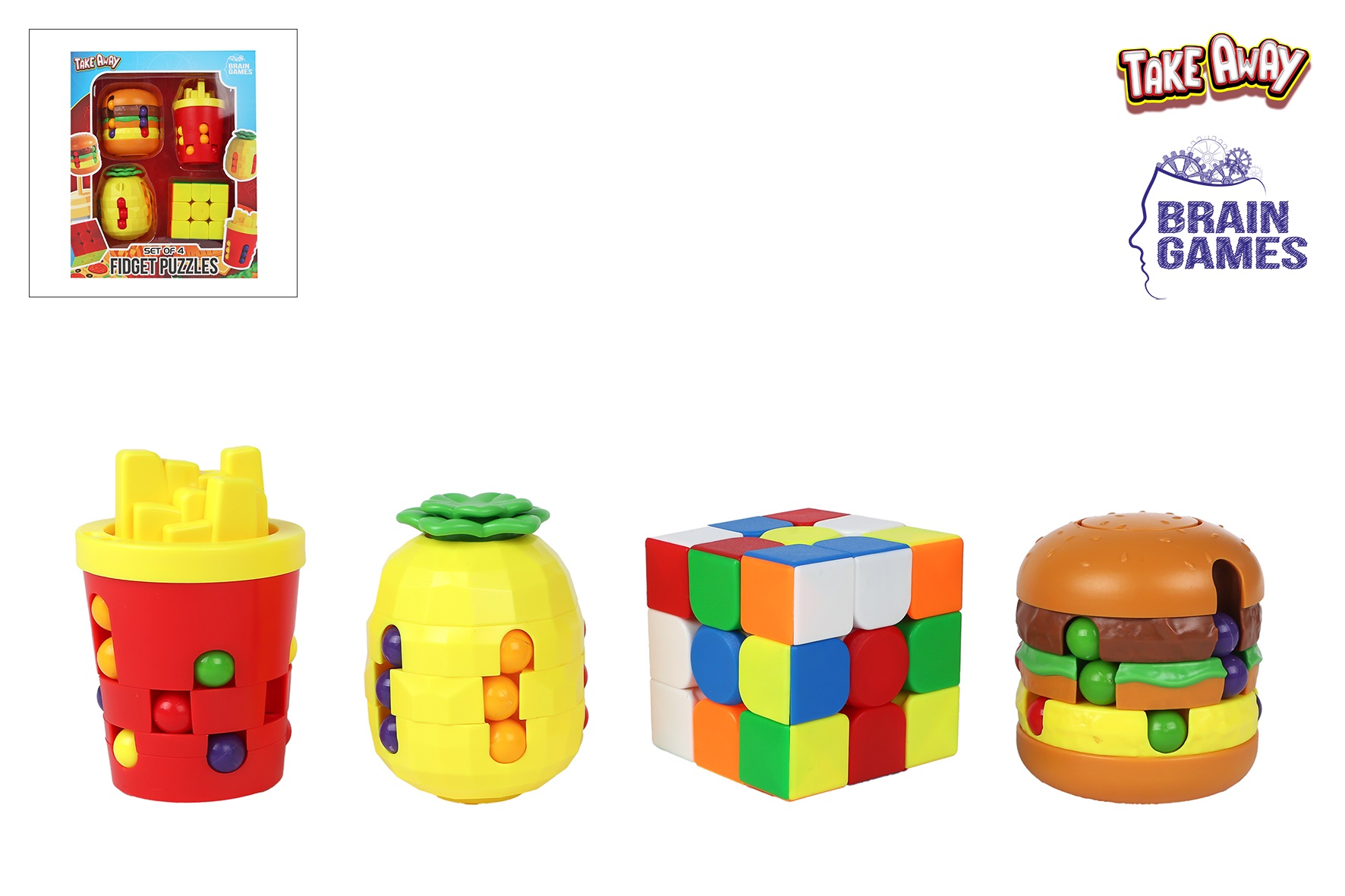 Brain Games Take Away breinpuzzels set van 4