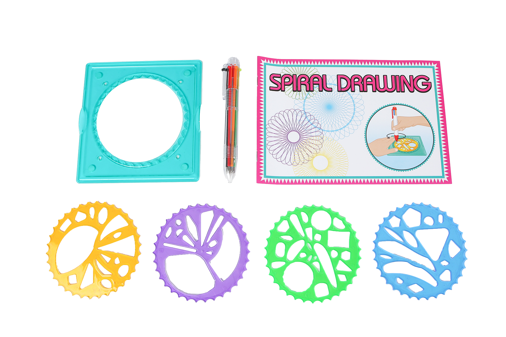 Spiral Art tekenset 5dlg met 6-kleurenpen en tekenboekje