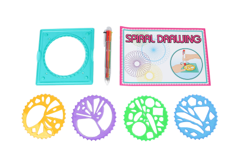 Spiral Art tekenset 5dlg met 6-kleurenpen en tekenboekje