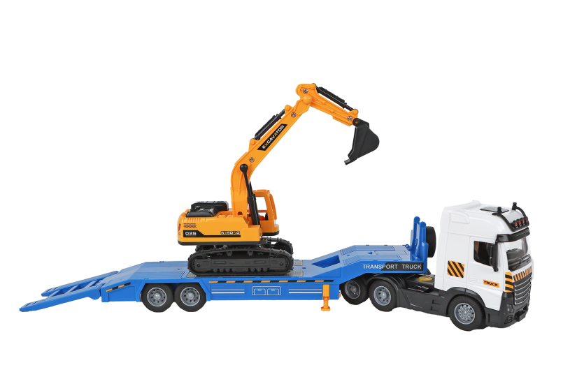 2-Play vrachtwagen met aanhanger en kraan L/G frictie 36cm