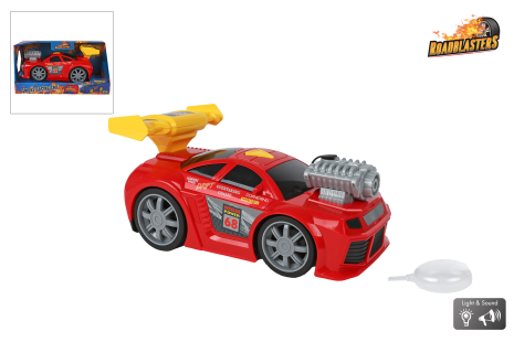 Roadblasters raceauto met licht/geluid/rook 20cm - rood
