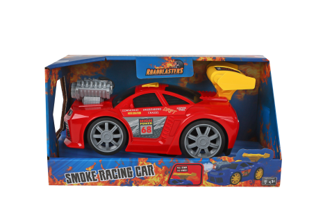 Roadblasters raceauto met licht/geluid/rook 20cm - rood