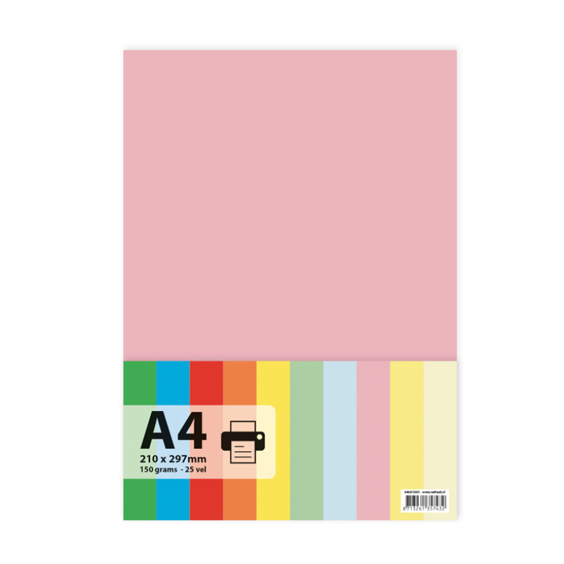 Papier A4 150gr 25 vel - roze