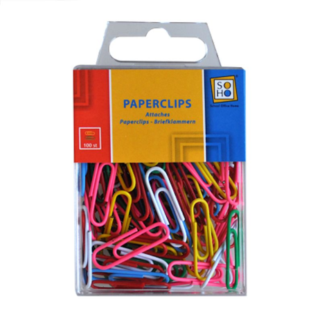 SOHO Paperclips gekleurd 100 stuks
