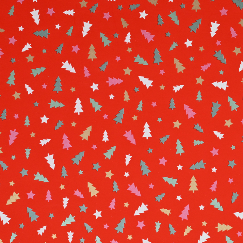 Apparaatrol Kerst Bomen Mix rood 150mx50cm