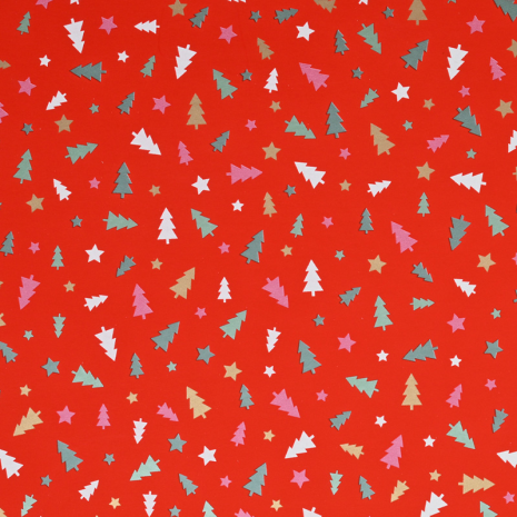 Apparaatrol Kerst Bomen Mix rood 150mx50cm