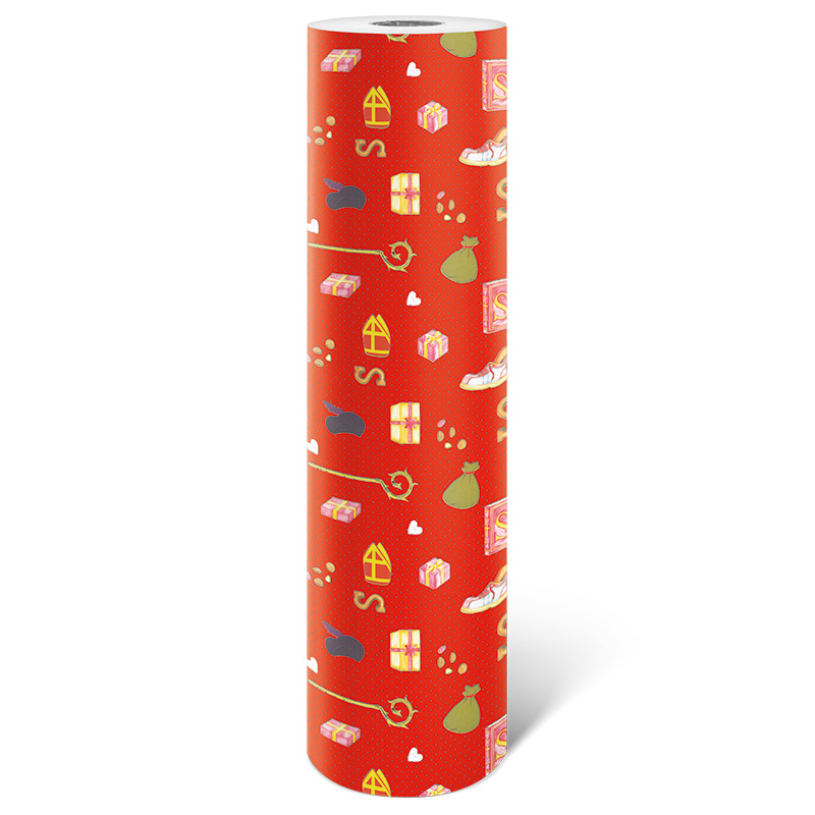 Apparaatrol Sint Rood stipjes 200mx30cm