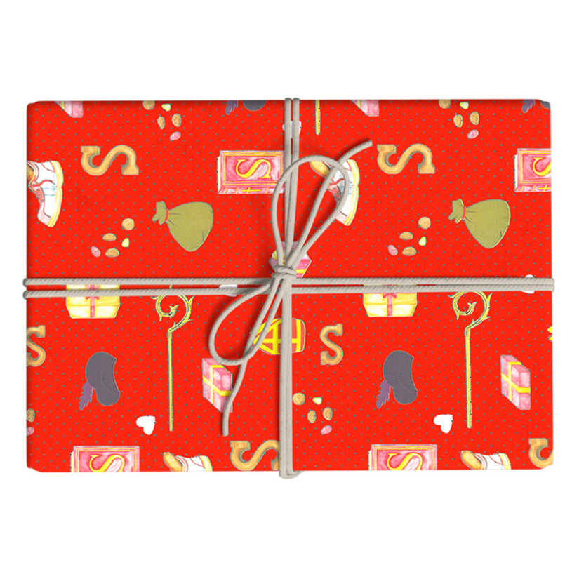 Apparaatrol Sint Rood stipjes 200mx30cm