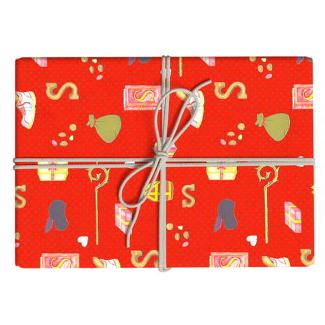 Apparaatrol Sint Rood stipjes 200mx30cm