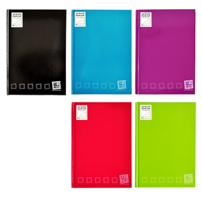 SOHO Schrift A4 lijn harde kaft 80 vel