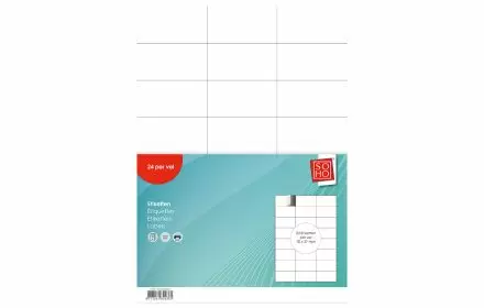 SOHO Etiketten A4 70x37mm 10 vel a 24 stuks