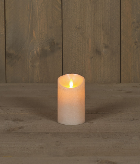 LED Kaars rustiek incl. timer - 7.50x12.50cm - Parelmoer