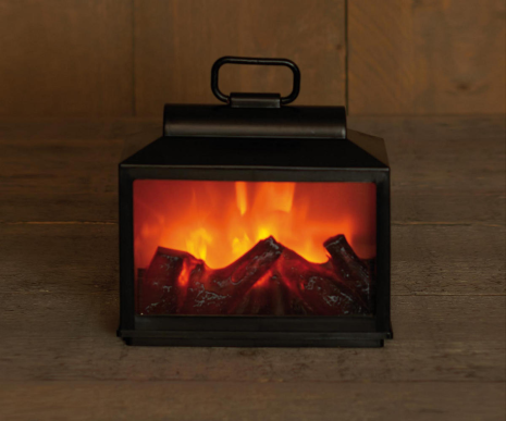 Haard zwart met verlichting met timer