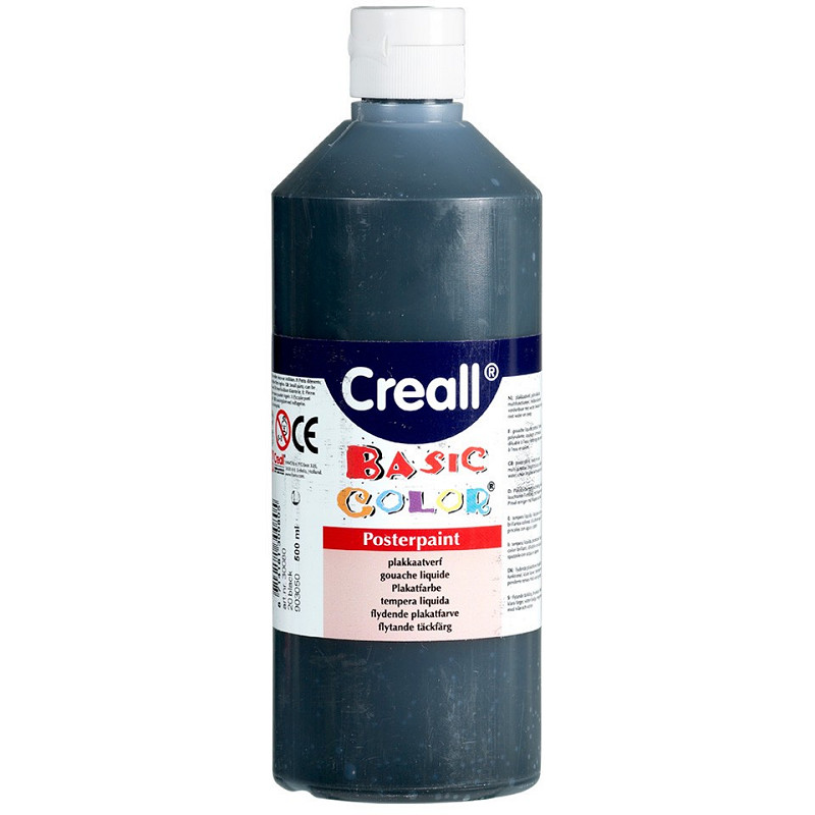 Creall plakkaatverf Basic Color 500ml - Zwart