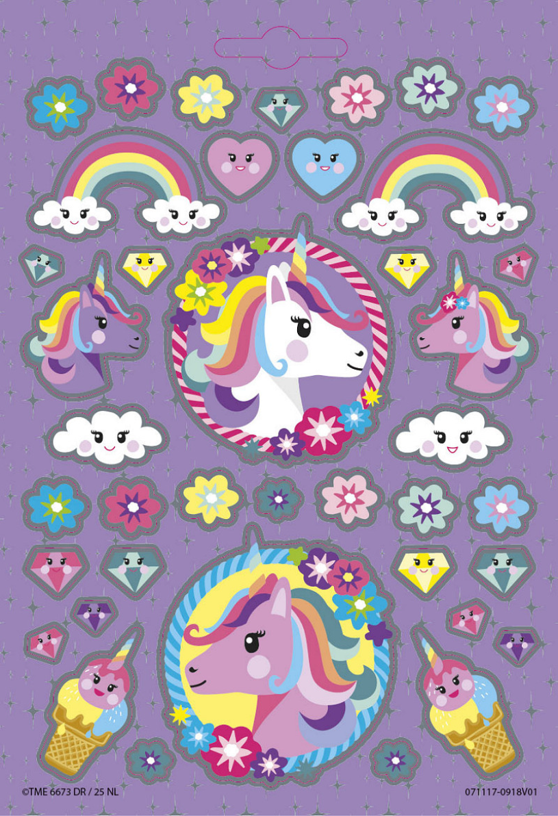 Totum Unicorn Stickerbook 4 Sheets 200 stickers
