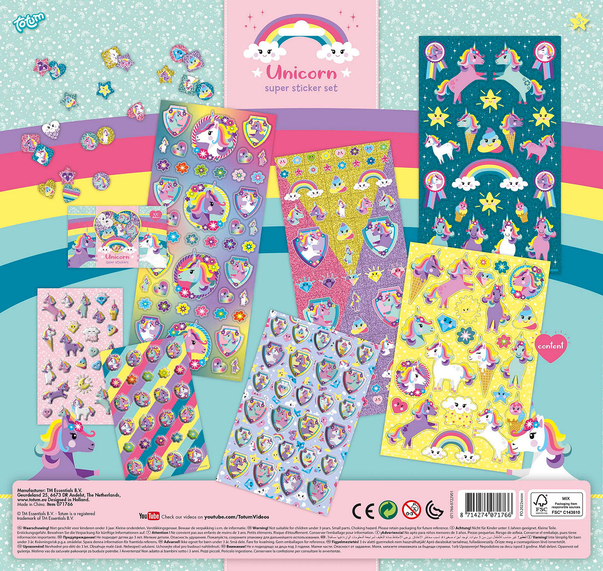 Totum Unicorn Super Sticker Set