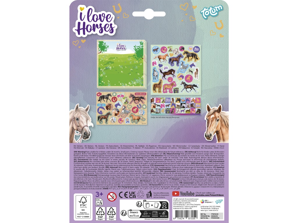 Totum I Love Horses Stickerset