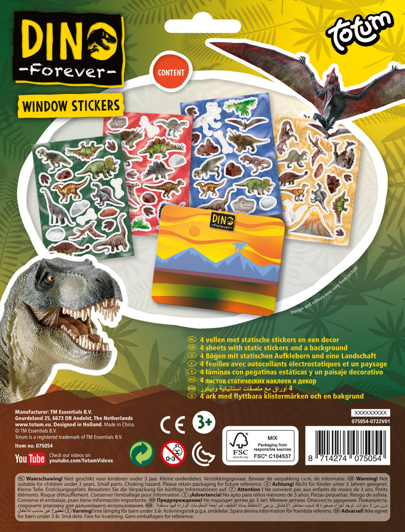 Totum Dino raamstickers