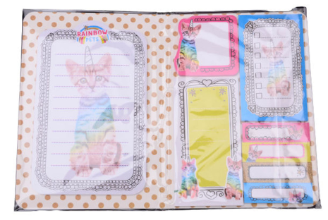 Totum Rainbow Pets stickey notes 3 assorti