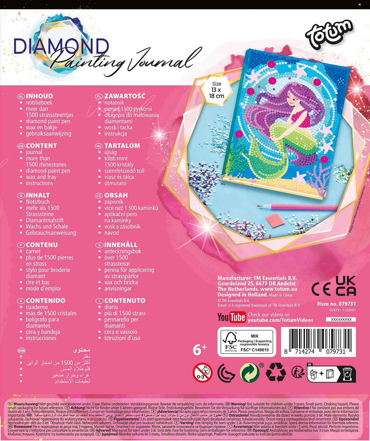 Totum Diamond Paint Notebook Mermaid Medium