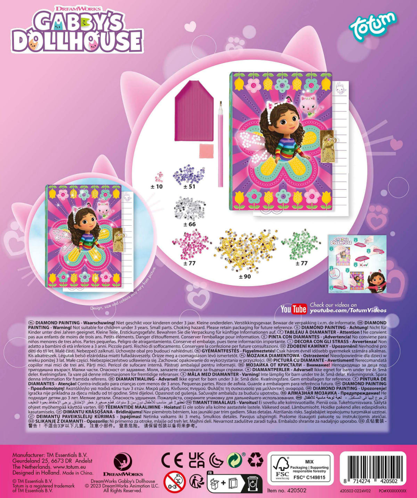 Totum Gabby's Dollhouse Diamond Paint Dagboek