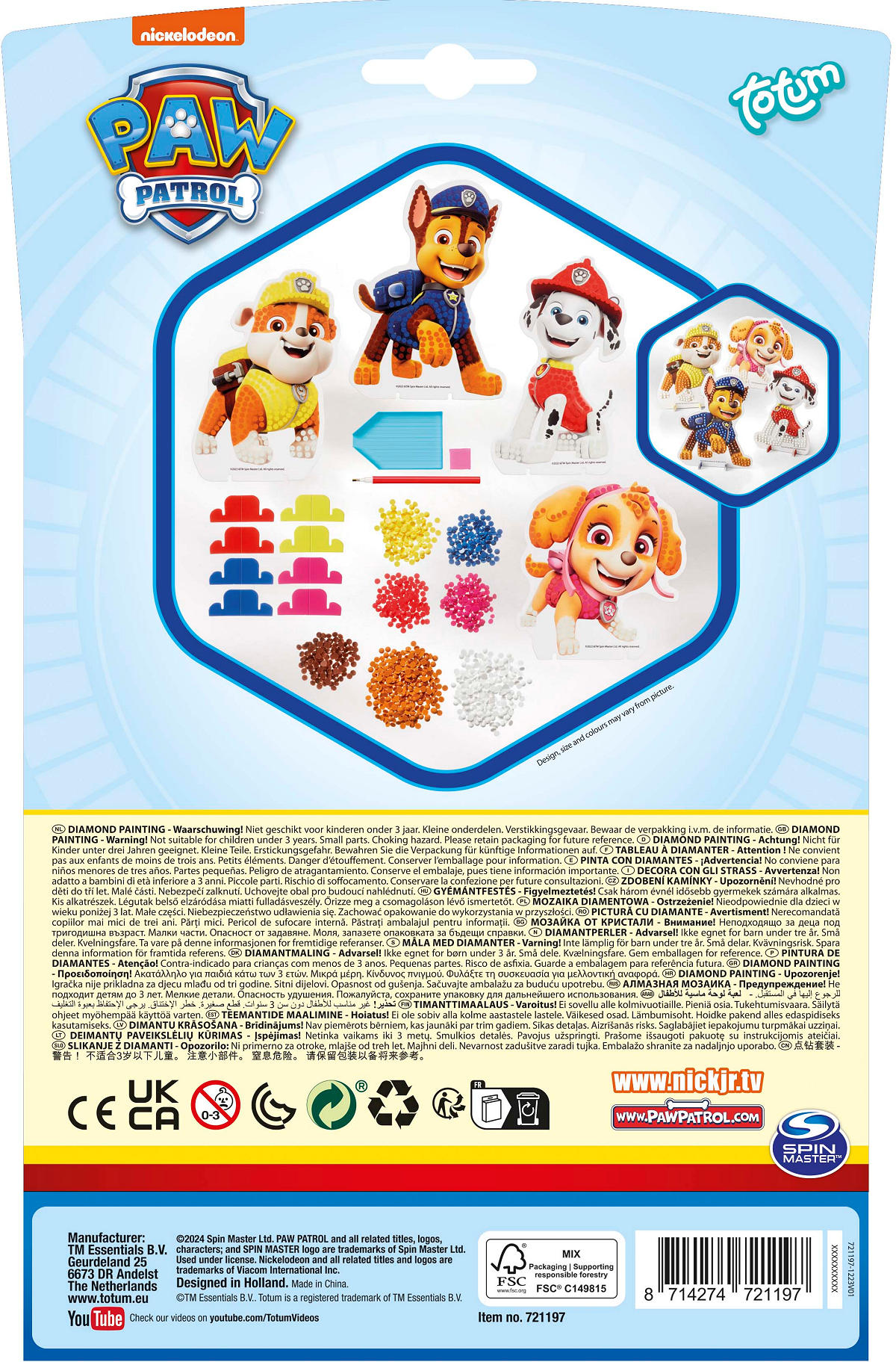 Totum Paw Patrol Diamond Paint Cards