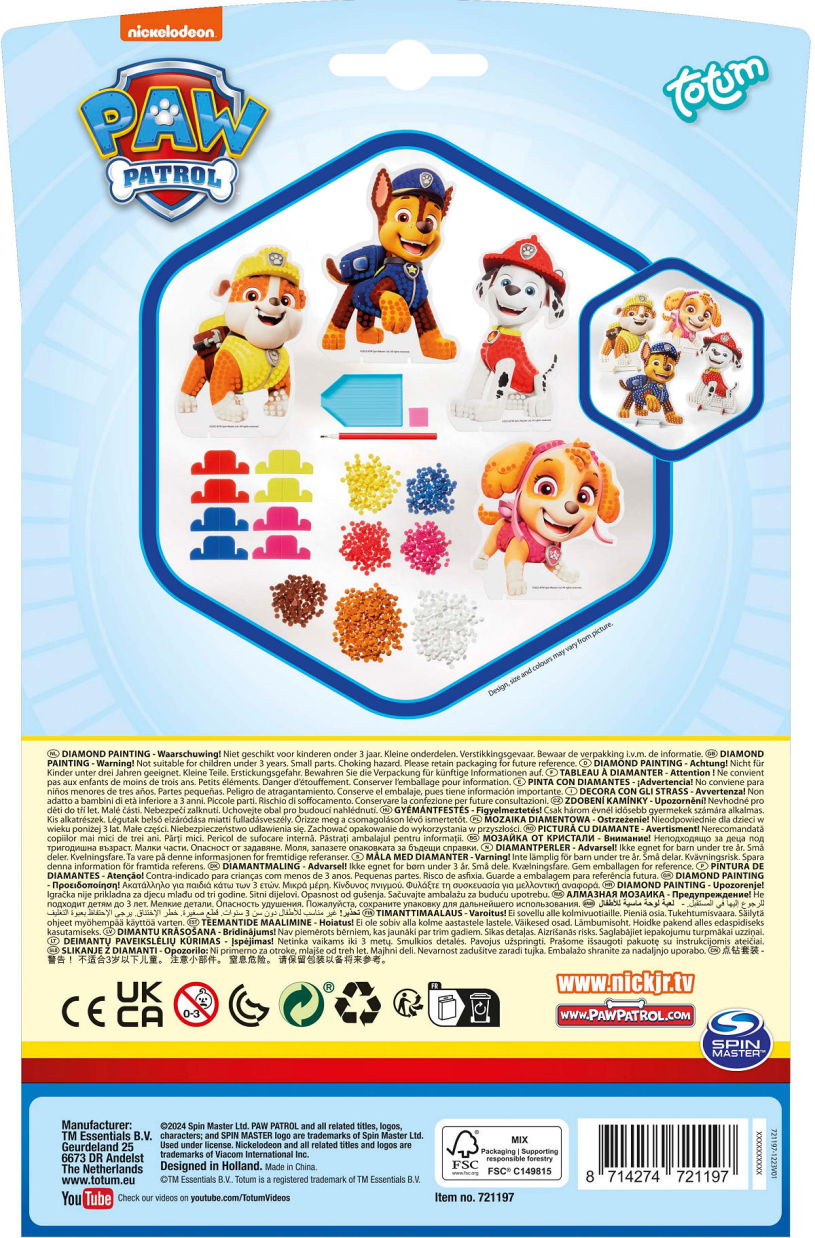 Totum Paw Patrol Diamond Paint Cards