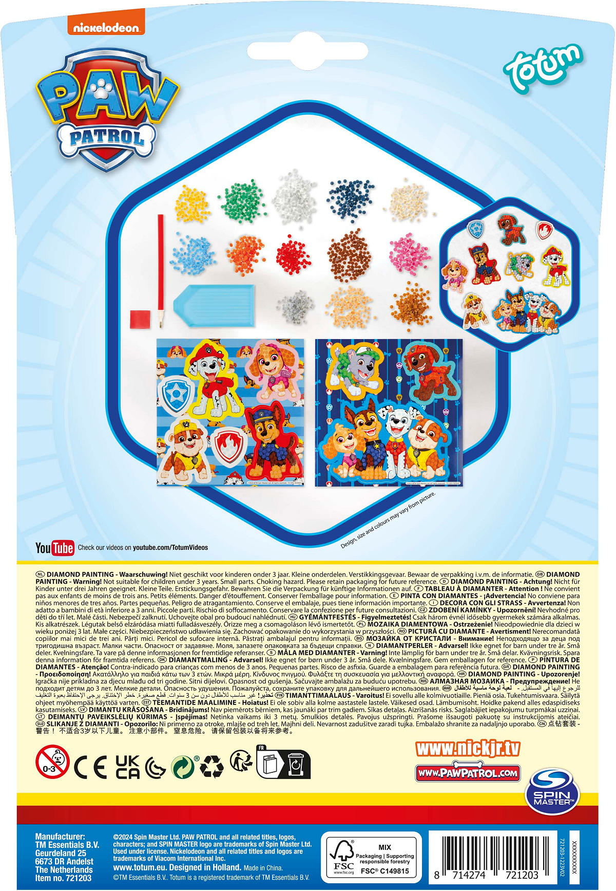 Totum Paw Patrol Diamond Paint Stickers