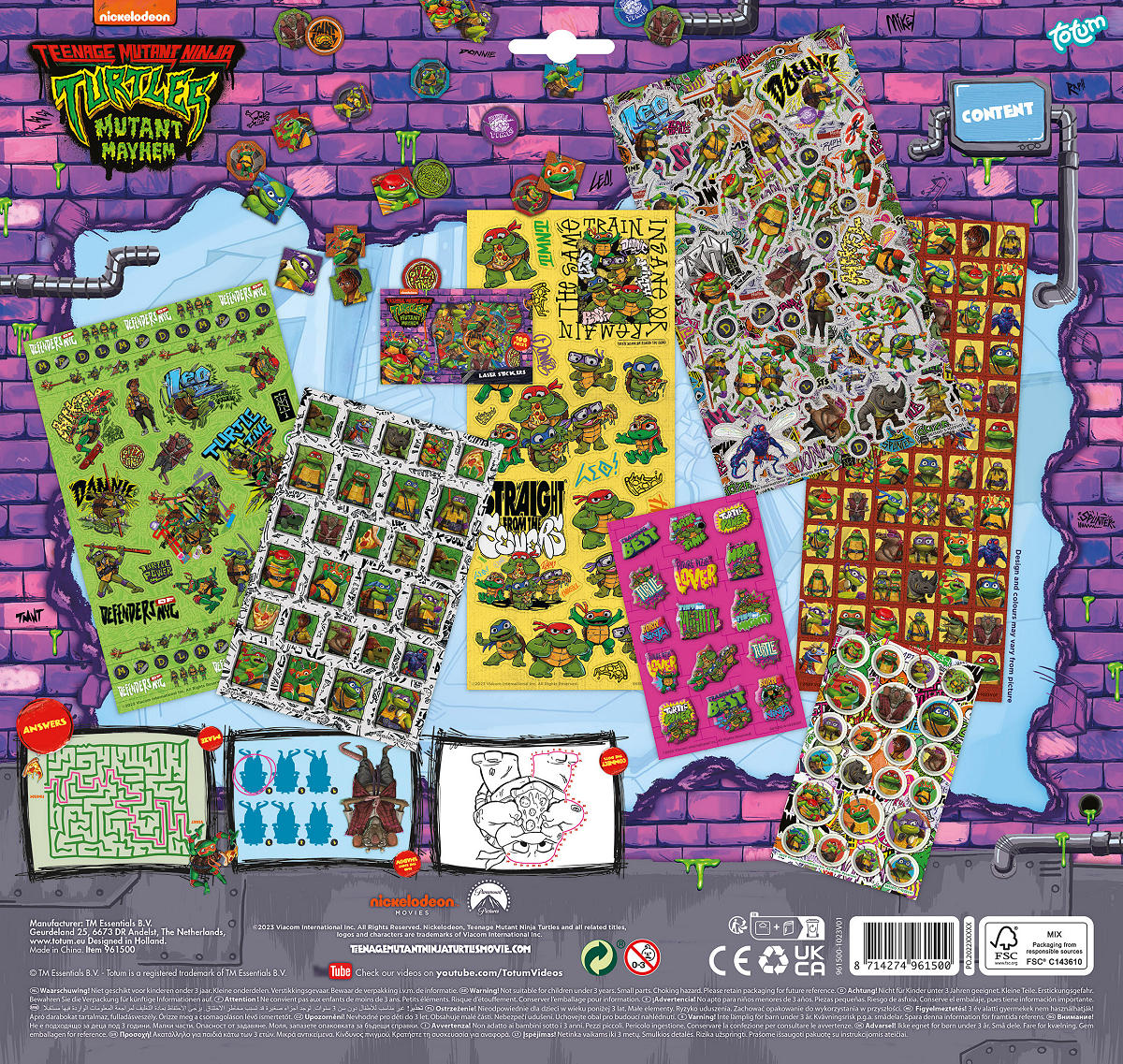 Totum TMNT Mutant Mayhem Super Sticker Set