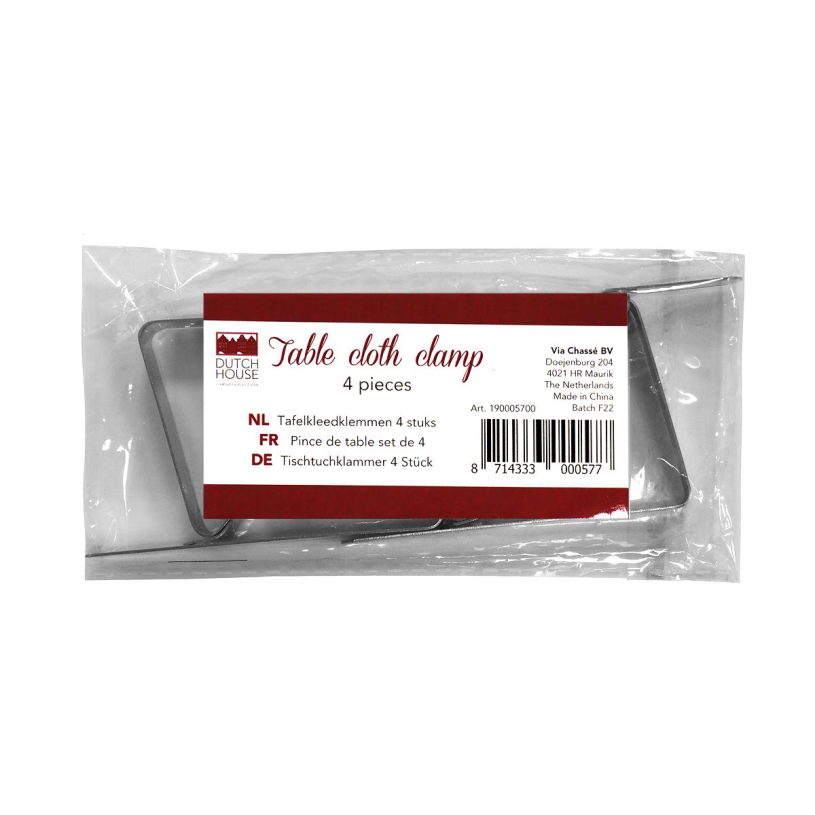 Dutch House Tafelkleedklemmen set 4 stuks