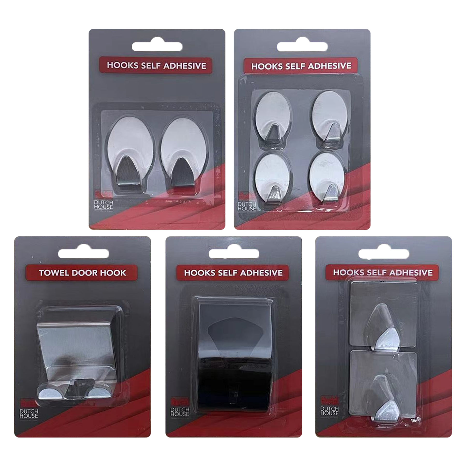 DH Zelfklevende plakhaken assorti