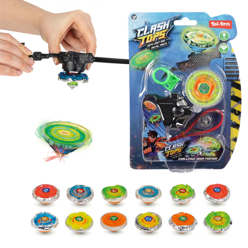 Metalen tol Gyro Battle met licht enafschieter assorti