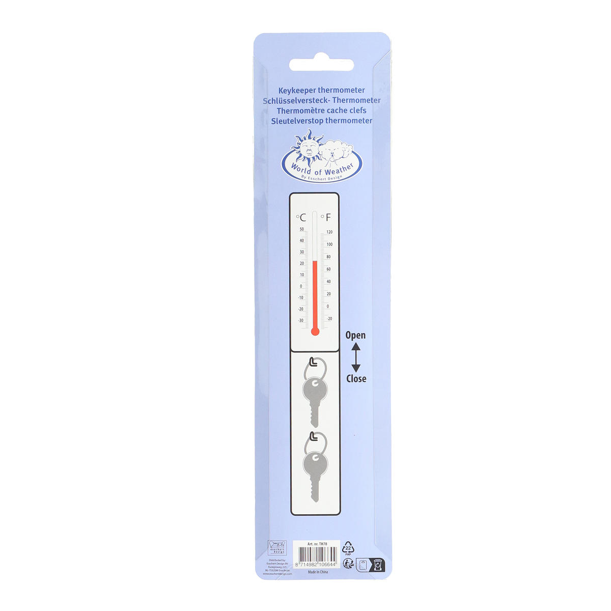 Esschert Design Sleutelverstop thermometer