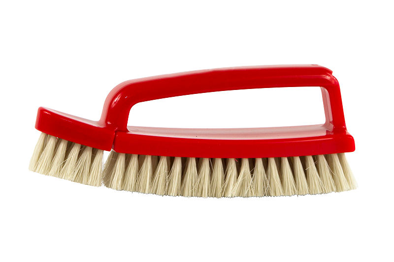 Schoenpoetsset kunststof wit varkenshaar