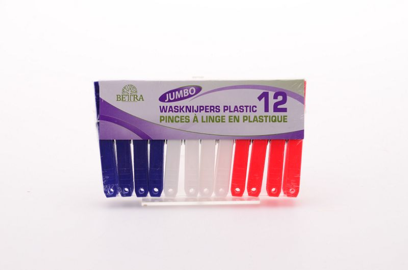 Wasknijper kunsstof Jumbo 12 stuks
