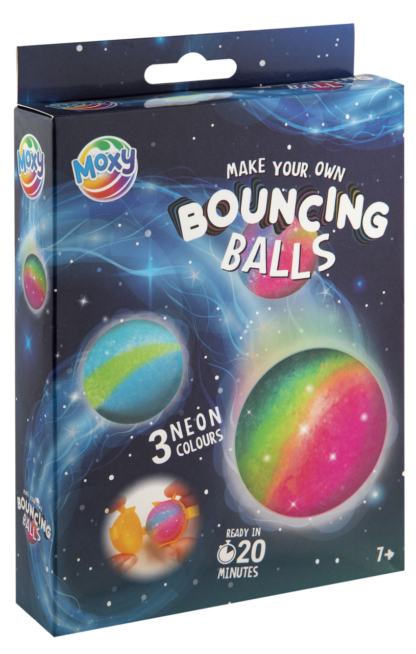 Moxy stuiterballen maken 3 neon kleuren