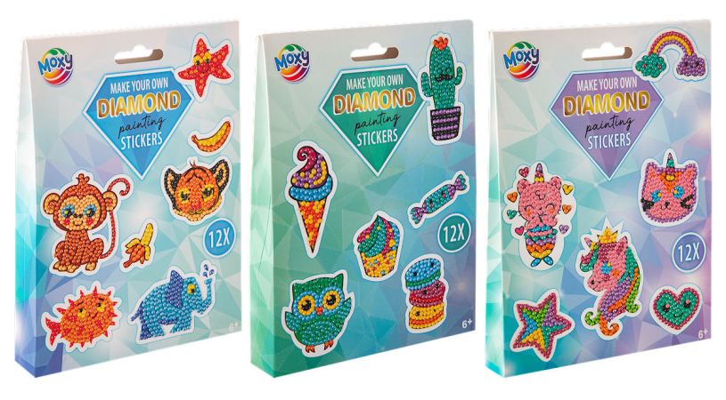 Moxy Diamond painting stickers assorti 12 stuks