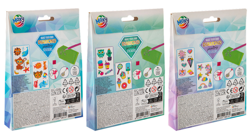 Moxy Diamond painting stickers assorti 12 stuks