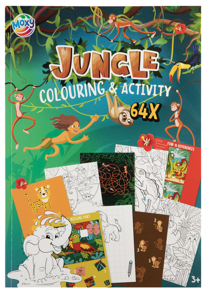 Moxy Kleur en activiteitenboek jungle A4 - 64 vellen
