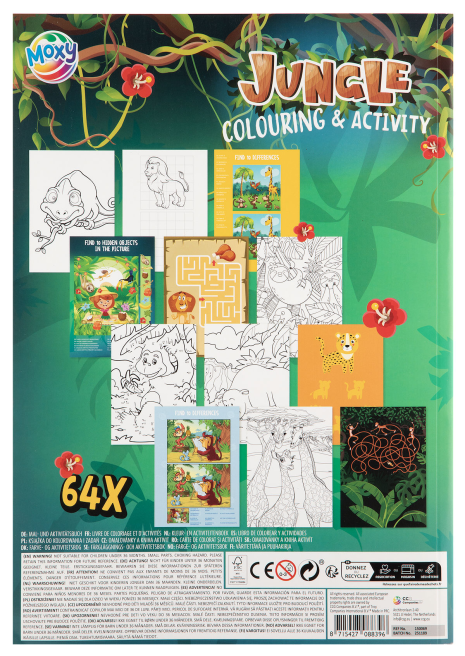 Moxy Kleur en activiteitenboek jungle A4 - 64 vellen