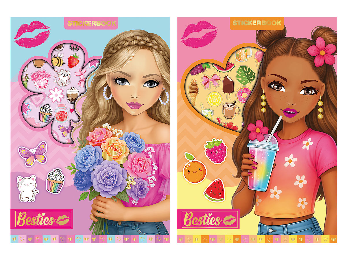 Besties Foliestickerboek assorti A5 - 8 vellen
