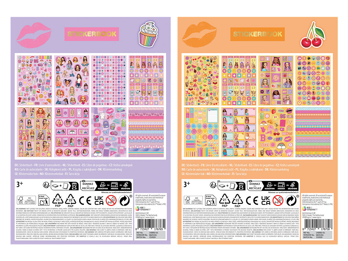 Besties Foliestickerboek assorti A5 - 8 vellen