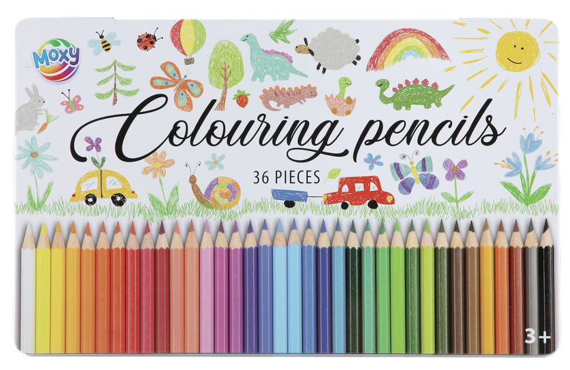 Moxy Kleurpotloden in blik 36 stuks