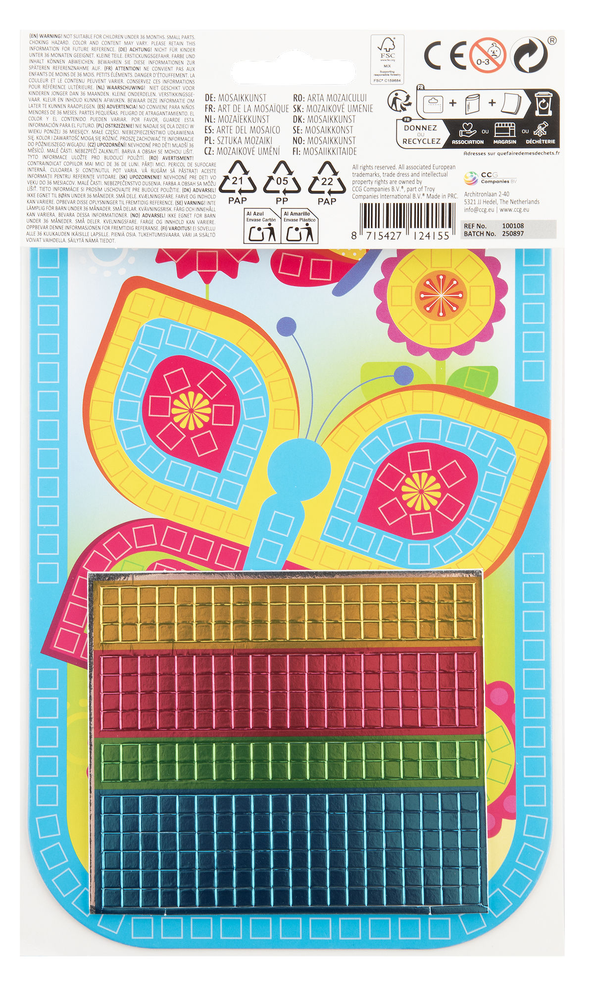 Moxy Mozaïek kunst A5 metallic foam assorti